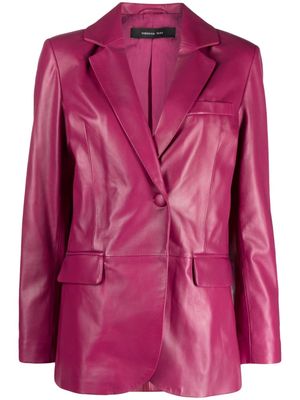 Federica Tosi notched-lapel leather single-breasted blazer - Pink