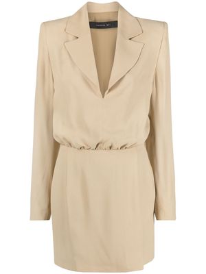 Federica Tosi notched-lapel long-sleeve dress - Neutrals