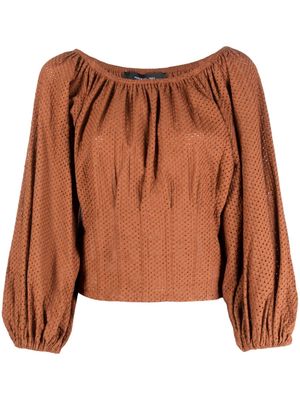 Federica Tosi off-shoulder long-sleeved blouse - Brown