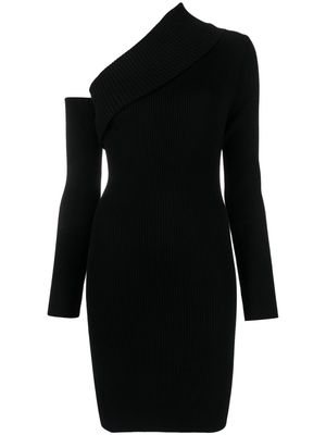 Federica Tosi off-shoulder ribbed-knit dress - Black