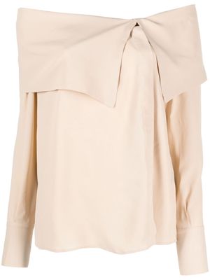 Federica Tosi off-shoulder silk-blend blouse - Neutrals