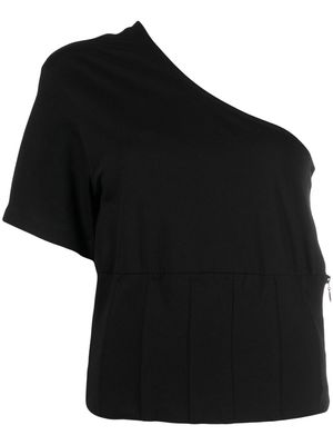 Federica Tosi one-shoulder short-sleeved T-shirt - Black