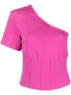 Federica Tosi one-sleeve asymmetric T-shirt - Pink