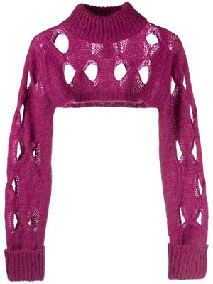 Federica Tosi open-knit cropped top - Pink