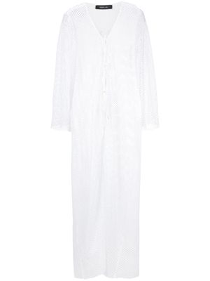 Federica Tosi open-knit front-tie dress - White