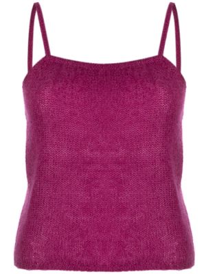 Federica Tosi open-knit square-neck tank top - Pink