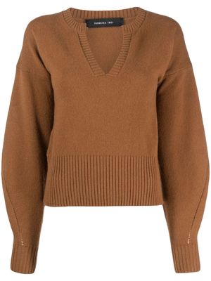 Federica Tosi perforated-detail wool jumper - Brown