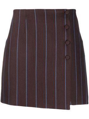 Federica Tosi pinstripe-print button mini skirt - Brown
