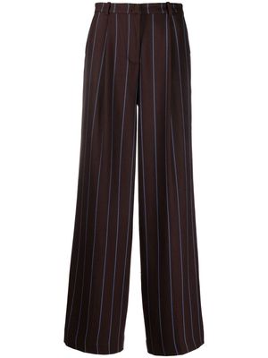 Federica Tosi pinstripe-print wide-leg trousers - Brown