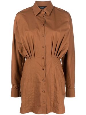 Federica Tosi pleat-detail shirt dress - Brown