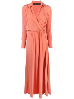 Federica Tosi pleated long-sleeved maxi dress - Pink