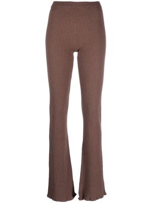 Federica Tosi ribbed flared trousers - Brown