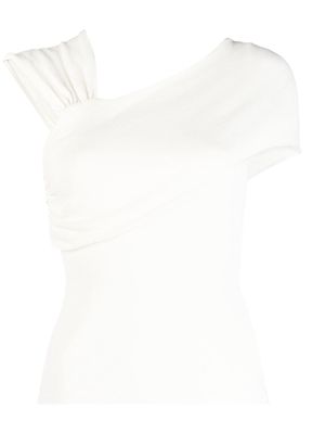 Federica Tosi ribbed-knit asymmetric top - White