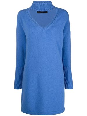 Federica Tosi ribbed-knit long-sleeve dress - Blue