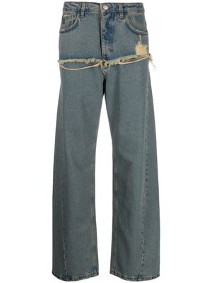 Federica Tosi ripped-detail wide-leg jeans - Blue