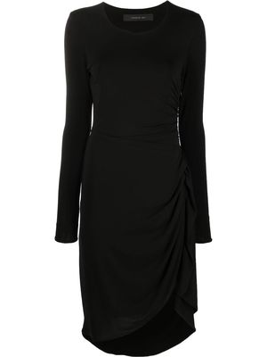 Federica Tosi round neck long-sleeved dress - Black