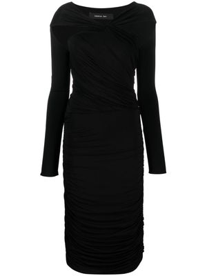 Federica Tosi ruched-detailing long-sleeve dress - Black