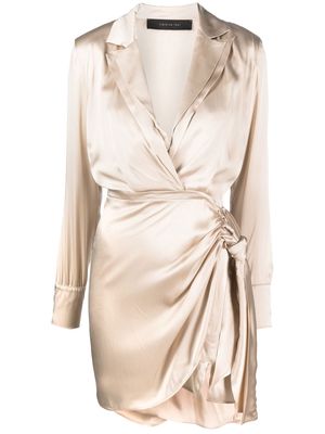 Federica Tosi ruched long-sleeve dress - Neutrals