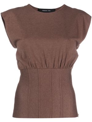 Federica Tosi ruched sleeveless knitted top - Brown
