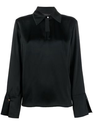 Federica Tosi satin-finish button-down shirt - Black