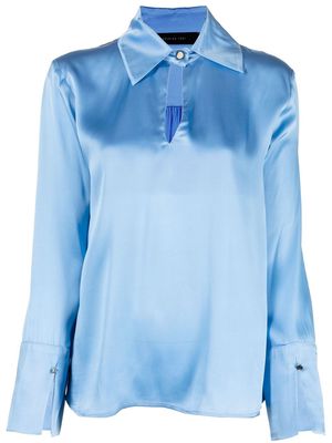 Federica Tosi satin-finish button-down shirt - Blue