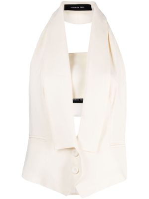 Federica Tosi satin-trim layered waistcoat - White