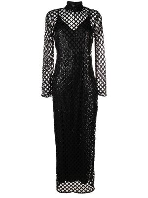 Federica Tosi sequined layered maxi dress - Black