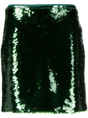 Federica Tosi sequinned high-waisted miniskirt - Green