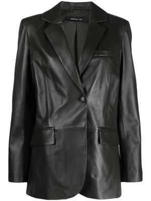 Federica Tosi single-breasted leather blazer - Green
