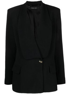 Federica Tosi single-breasted shawl-lapels blazer - Black