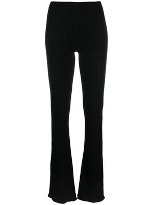 Federica Tosi slim-cut ribbed-knit trousers - Black