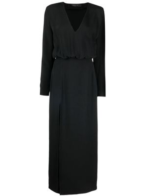 Federica Tosi slit-detail V-neck dress - Black