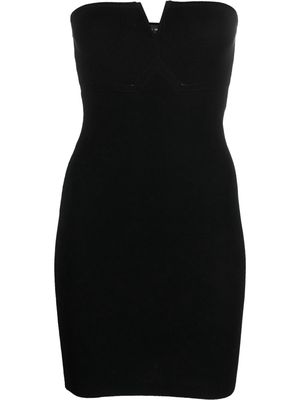 Federica Tosi straplees v-neck knitted mini dress - Black
