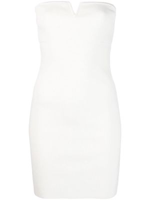 Federica Tosi strapless knitted minidress - White
