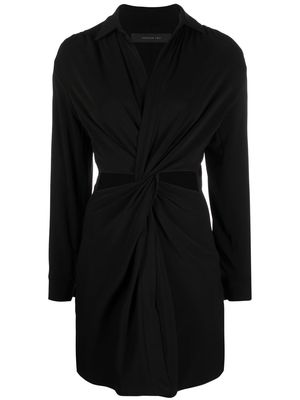 Federica Tosi twist-detail long-sleeve dress - Black