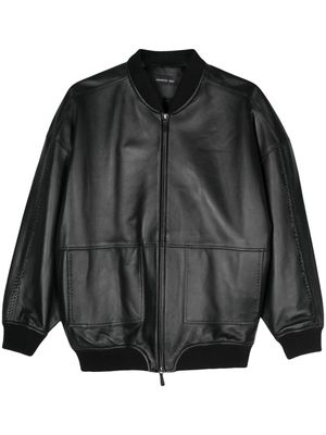 Federica Tosi whipstitch-detailing leather jacket - Black