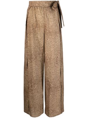 Federica Tosi wrap-style wide-leg trousers - Brown