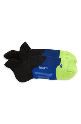Feetures Elite Max Cushion No-Show Tab Socks in Black Neon