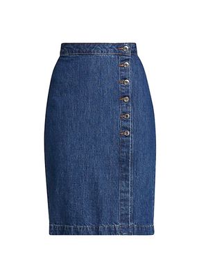 Felicity High-Rise Denim Knee-Length Skirt