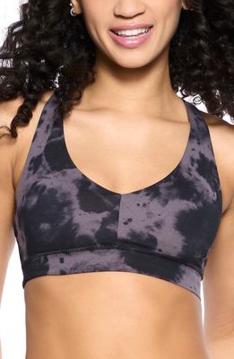 Felina 2-Pack Soft Cup Racerback Bralettes in Charcoal/Plum Kitten Black 