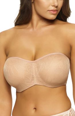 Felina Delightful Seamless Lace Bandeau Bra in Warm Nude 