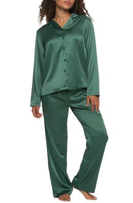 Felina Elysees Satin Pajamas in Dark Forest 