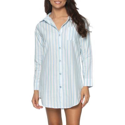 Felina Mirielle Sleep Shirt in Placid Blue Stripe 