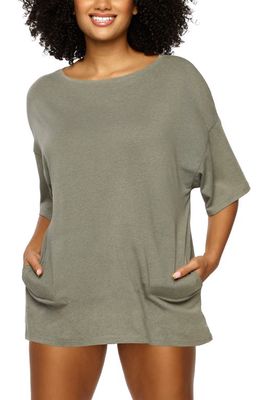 Felina Oversize Stretch Organic Cotton T-Shirt in Slate