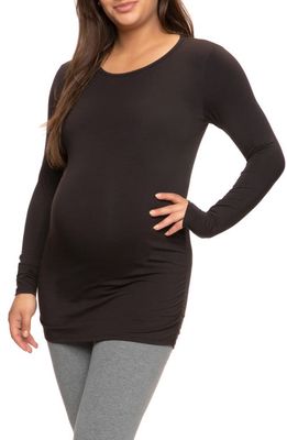 Felina Stretch Cotton & Modal Maternity T-Shirt in Black