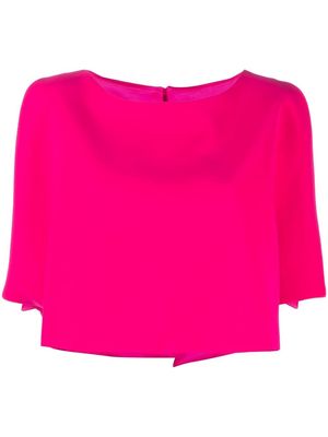 Fely Campo cold-shoulder silk top - Pink