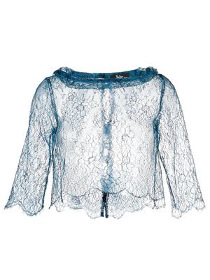 Fely Campo floral-lace blouse - Blue