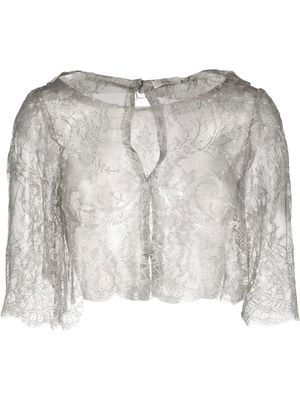 Fely Campo floral-lace blouse - Grey