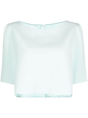 Fely Campo short-sleeve silk blouse - Blue