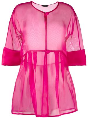 Fely Campo silk over-coat blouse - Pink